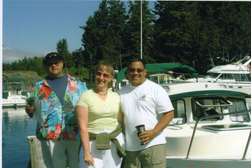 (Ruth/Joe): Christening of C-DANCER. Jim (Laurna Jo) with Caryn and Peter.
