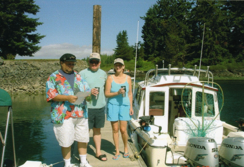 (Ruth/Joe): Christening of WORK RELEASE.
Jim (Laurna Jo) with Jim and Sheryl.