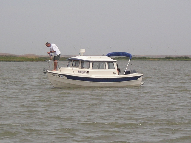 Sam and Kerry on Saly C's getting ready to dock at the duck club.