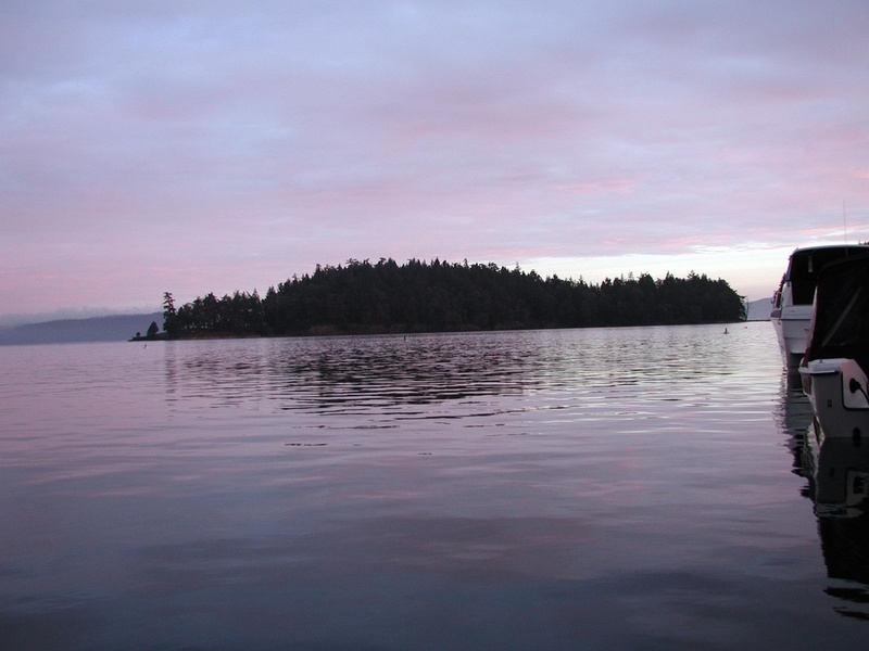 Satellite Island at Sunrise - From Stuart Island, Prevost Harbor - 2-22-04