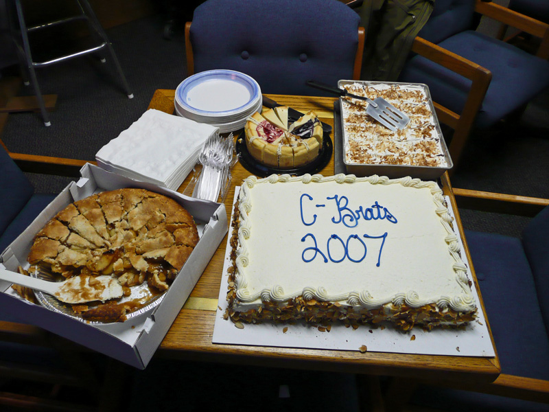 Saturday's pot luck - it looks like Joe got into Ruth's Apple Pie a little early