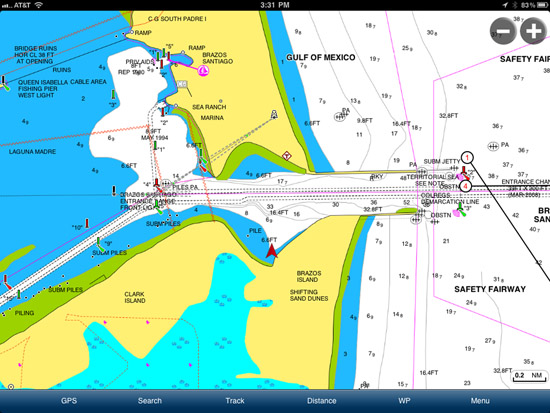 screen shot from iPad while at anchor