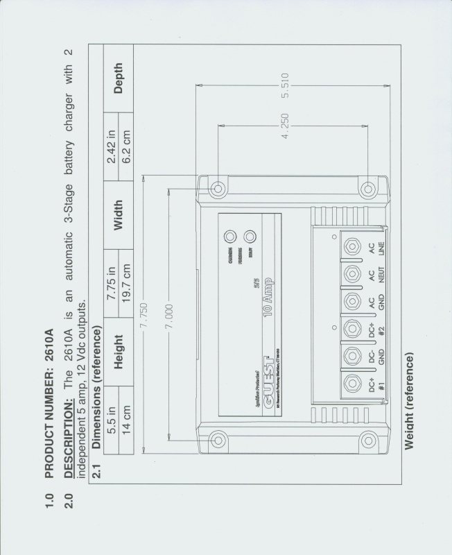 Sea Angel's battery charger - GUEST
Model 2610A Drawing