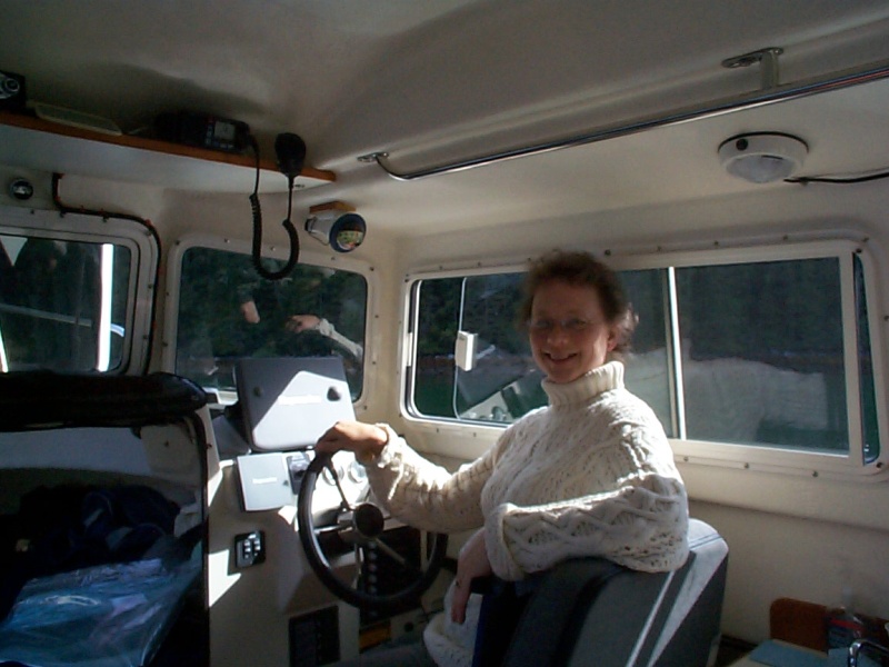 (seabran) Karen in the drivers seat - Prideaux Haven.