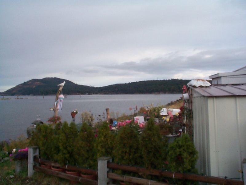 (seabran) We spent our first night on the boat at a little RV park just north of Nanimo. The island in the background is were the miltary control offices are for the target practice area Whiskey Golf.