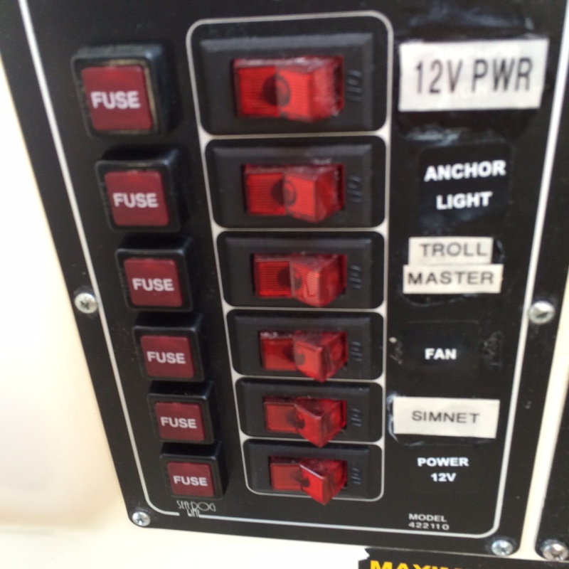 Seadog fused panel and switches.  The troll master is not functioning.  The wiring exists if you want one.