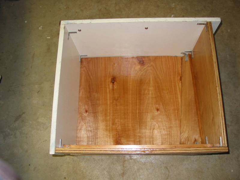 Seat box with removable bottom installed