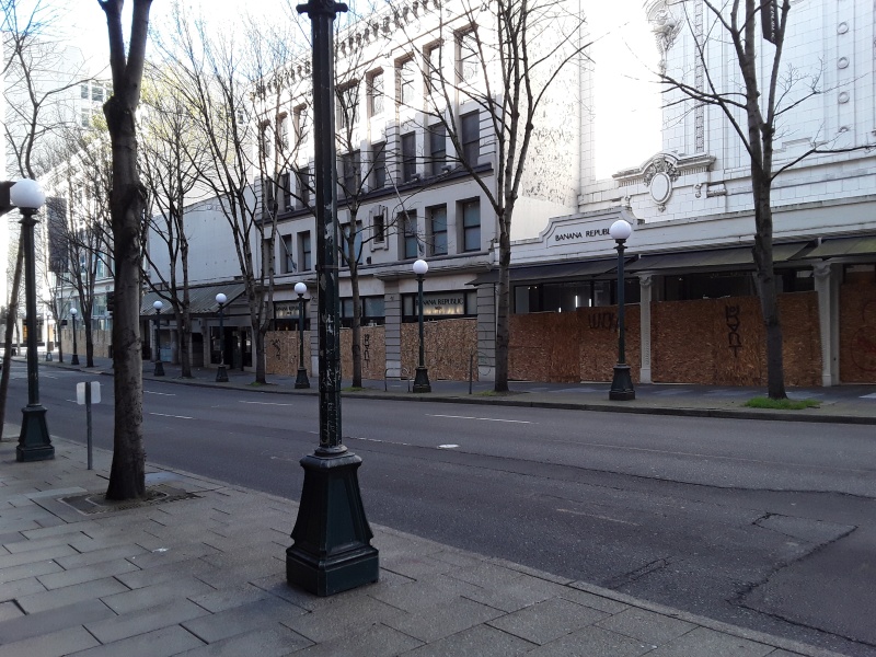Seattle 5th Ave rush hour during Covid.