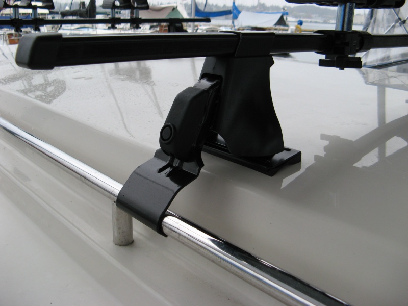 secure grab on the bar and weight rests on the roof