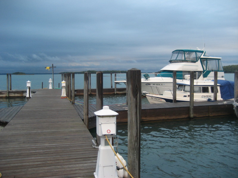 Secure mooring in Drummond Island Yacht Haven. A very accomodating marina.