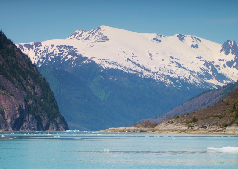 Several narrow channels to go to Dawes Glacier