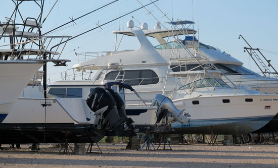 She looks pretty tiny in the boatyard