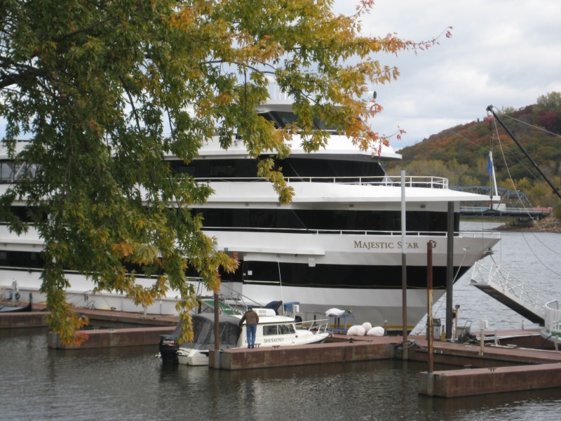 SheSayNo in Stillwater. She looks like a toy next to this big boat.