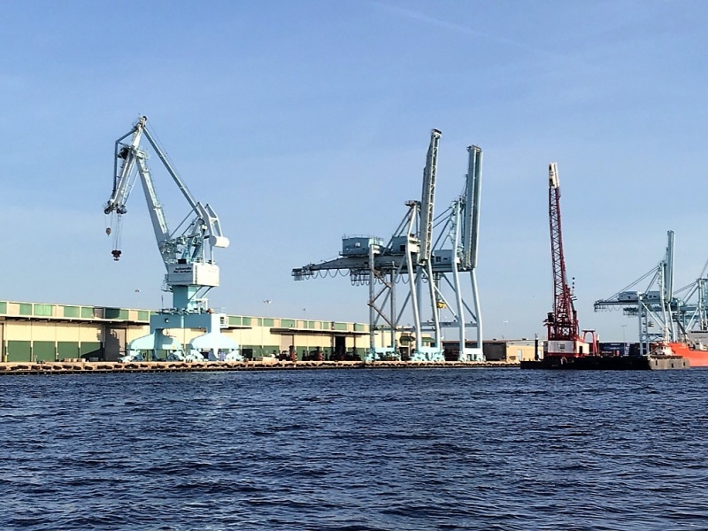 Shipping terminals on the St. Johns just east of Jacksonville.
