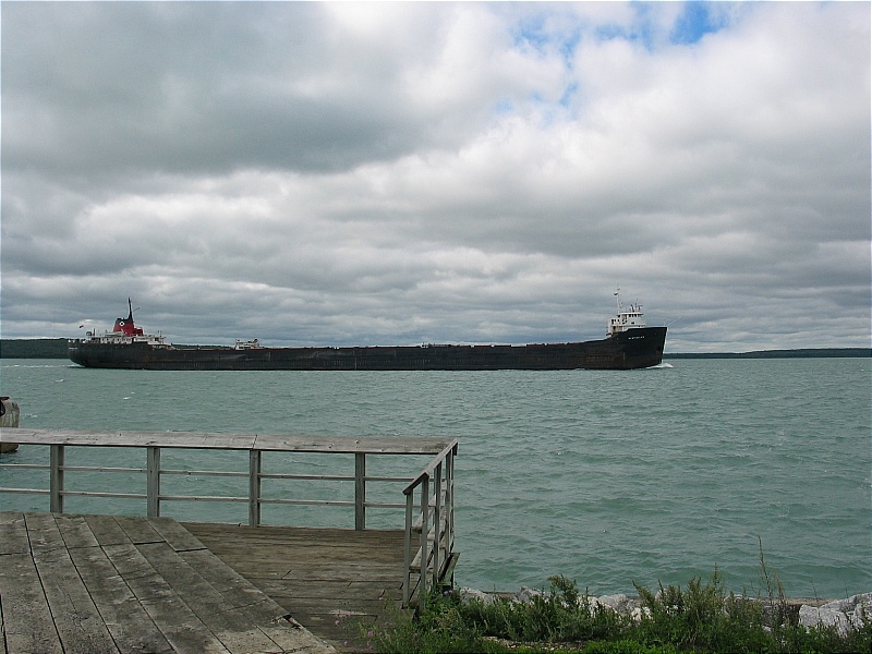 Ships go by Lime Island close in - both directions
