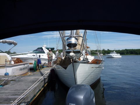 Shoe horned in at Shaws Marina, one of my favorite places of the trip.