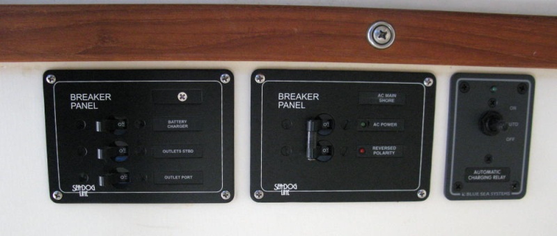 shore power and automatic charging relay controls