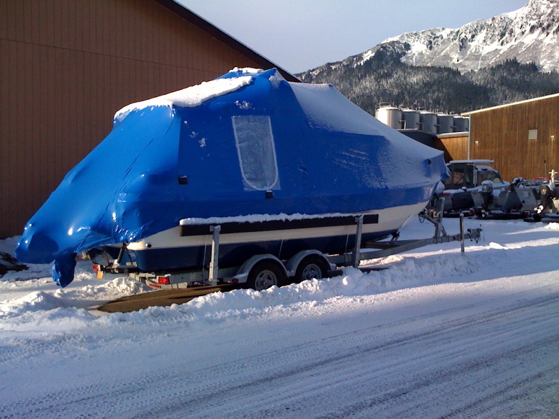 Shrink wrapped for winter storage
