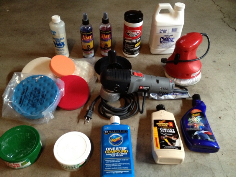 SIDE VIEW OF PORTER CABLE 7424XP POLISHER. TRULY THE BEST POLISHER I HAVE EVER USED.