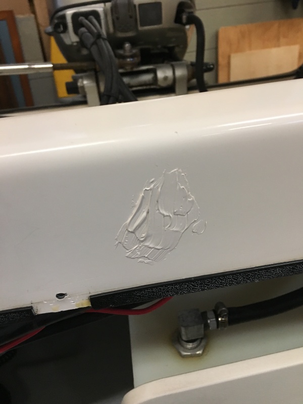 Since the hinge supports hold the wires up, no need for the screws for the old wire holders so I gel coated the screw holes.