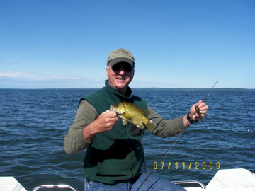 small mouth caught off stern at Oak Island