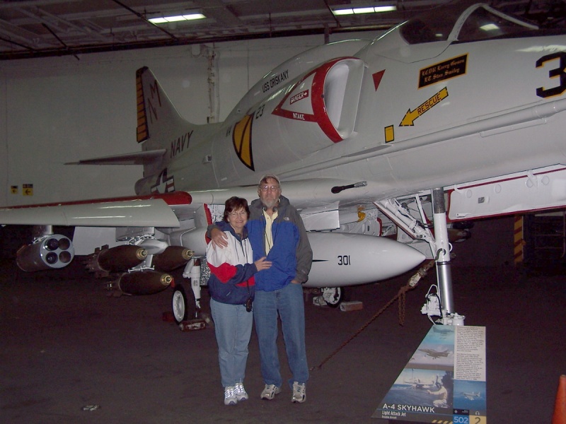 (Sneaks) Journey On skipper Boris in front of "his" aircraft on the USS Midway