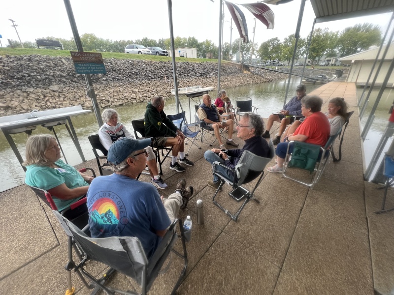 Socializing on the dock