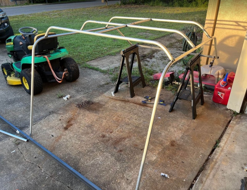 Soft top frame. 1\" x 1/8th\" Aluminum tube. Bent and welded myself.