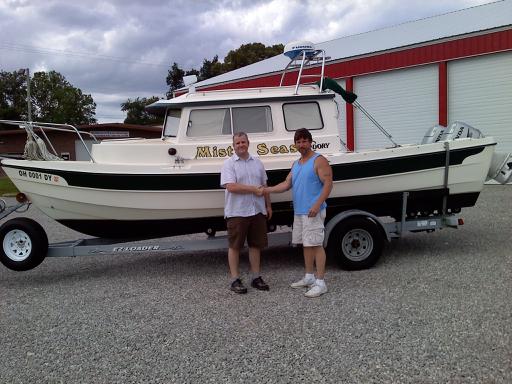 sold the carver and purchased the c-dory.  then sold the c-dory, misty seas, to jim, picutred with me above, and purchased  my last boat: 2006 sea ray