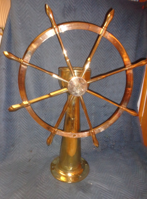 Solid Brass Polished Ship's Wheel
Photo #1 - $1335

SOLD 2/16/2023