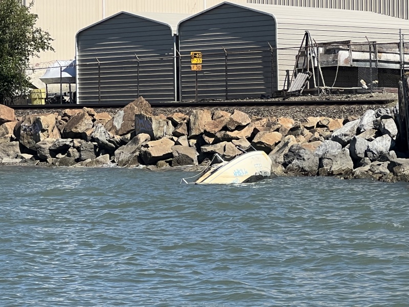 Some sunken boats around Northwest Marine Industries dock