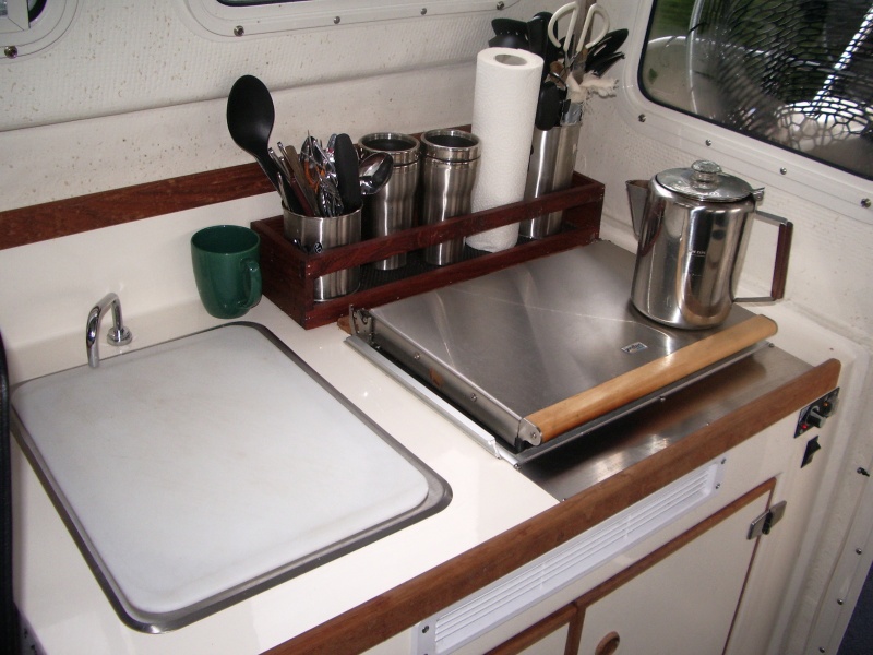 spice/utensil rack and cutting board
