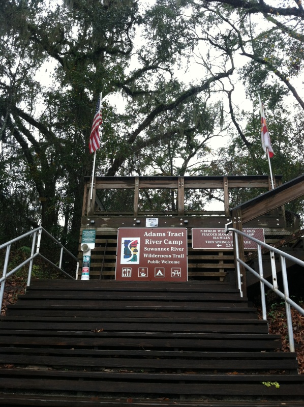 Stairs leading from the river to Adams Track, our northernmost anchorage. Only accessible by water or hiking in. Mile 80.