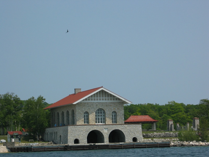 State Park at Rock Island, WI. This park is and island reached by ferry, I guess you can moor overnight although not well protected. Mainly a backpacker's destination, not real boat friendly.
