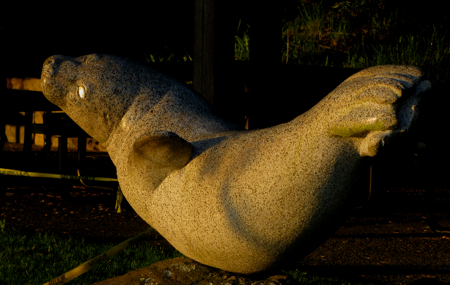 Statue of Popeye, Friday Harbor's "Marina seal"
