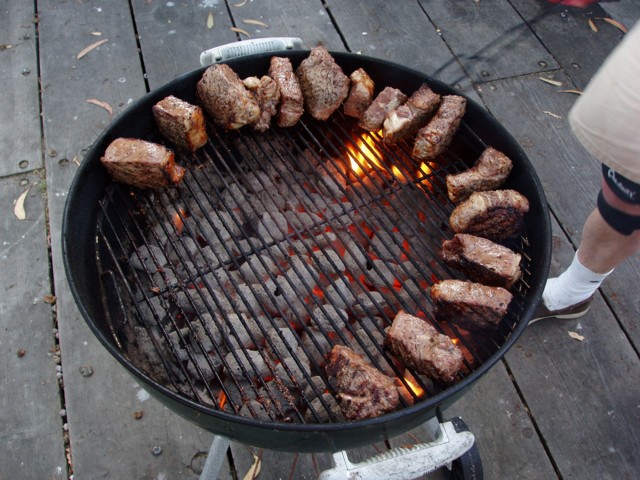 "Steaks on the edge"...Jim's unique grilling technique