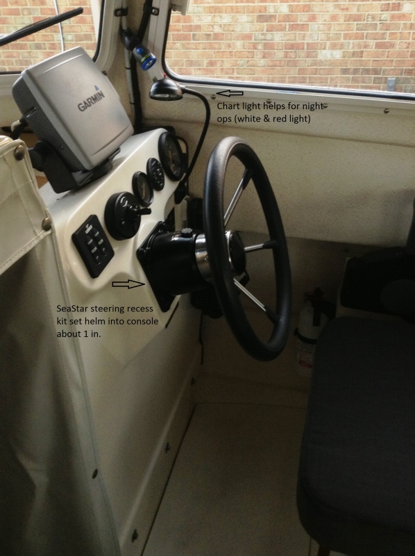 Steering helm recess & chart light