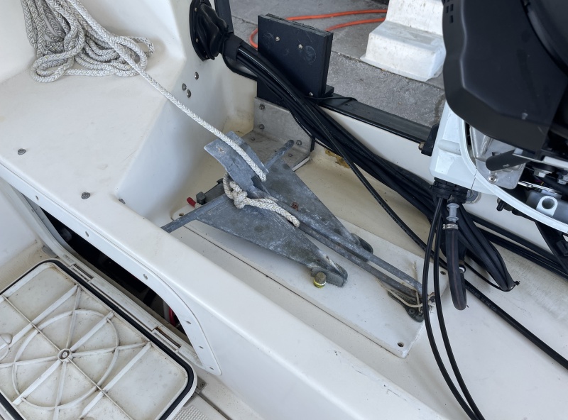 Stern anchor and dinghy motor mount