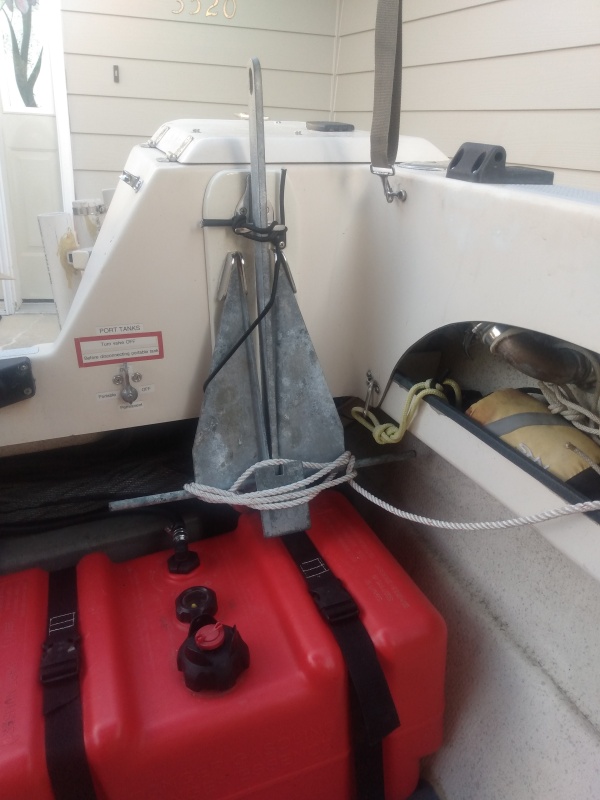 Stern anchor storage