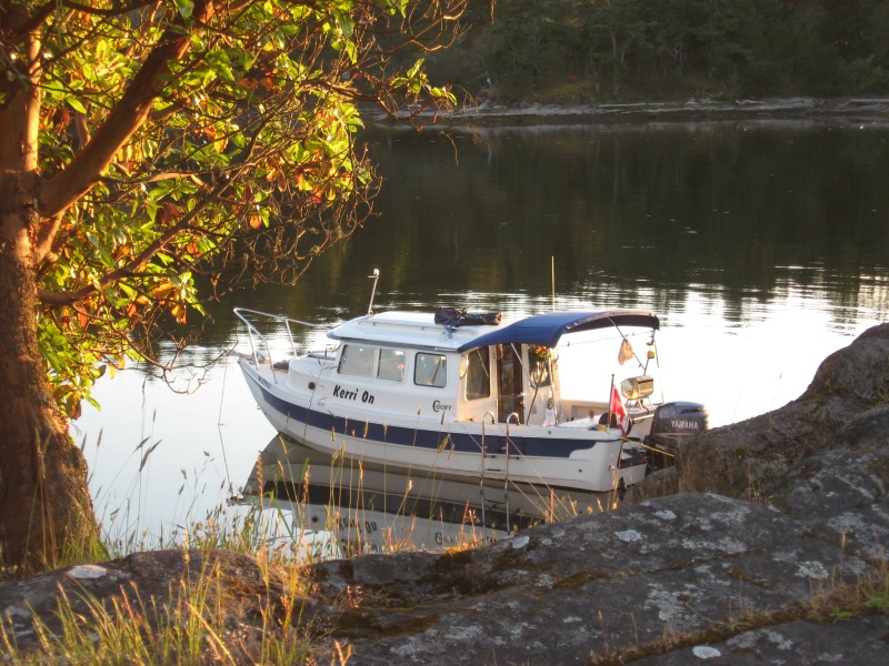 Stern to in Pirate's Cove on De Courcey Island