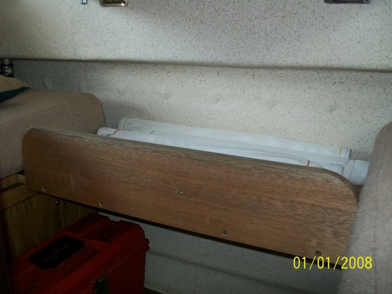 Storage shelf under dinette
