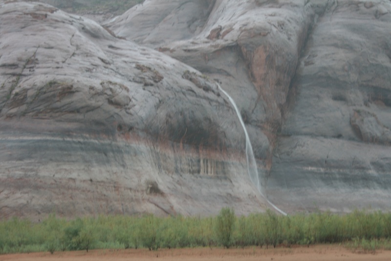 Storm waterfalls after