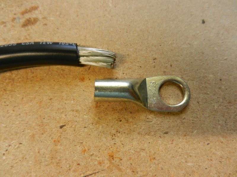 Strip wire to match lug ferrule