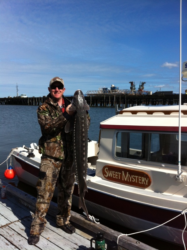 sturgon on the columbia.
we are definately not taking him again!