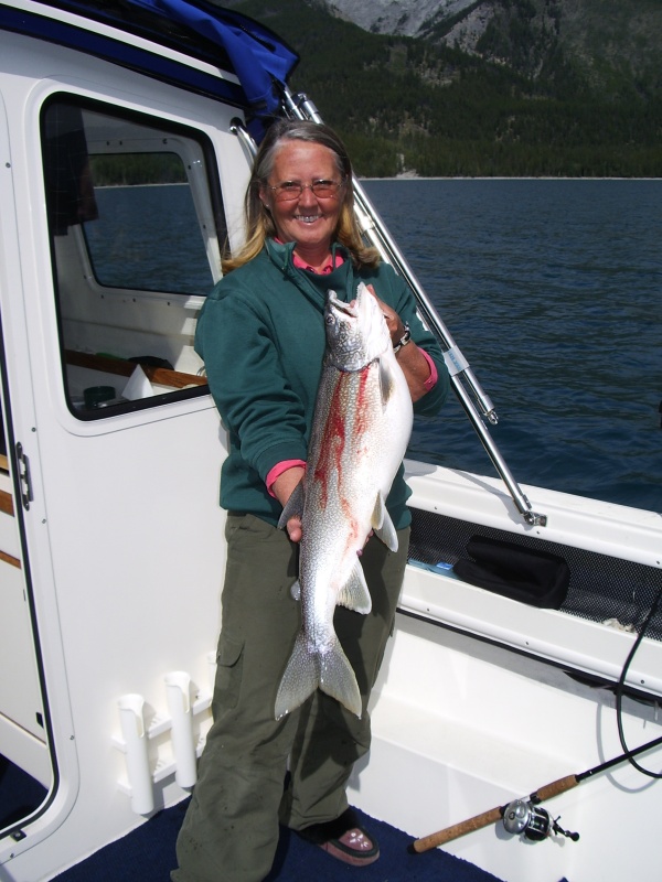 Sue with her first good laker 8.5#