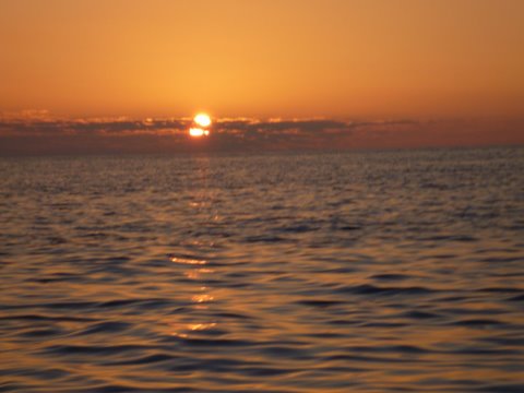 Sun coming up on Hawk Channel
