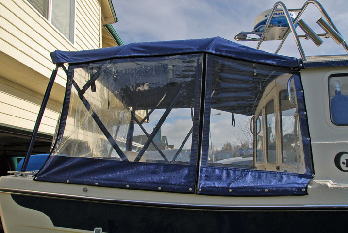 Sunbrella canvas, starboard side.
