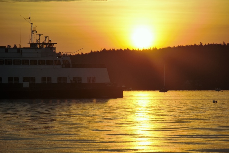 Sunrise as another ferry arrives
