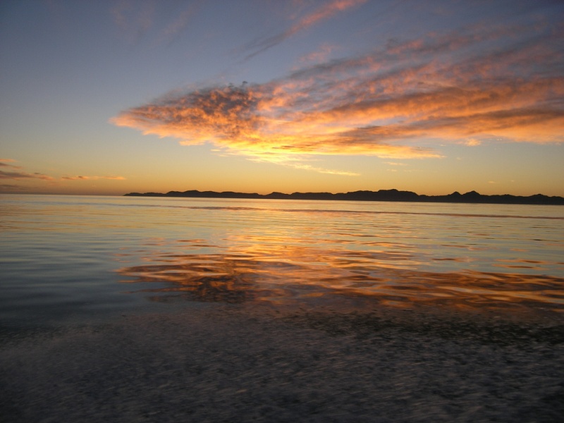Sunrise in Loreto as we head out for a day of panga fishing for bottomfish (and, as it turns out, more!)