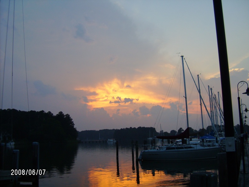Sunset at Lankford Bay Marina Saturday night..